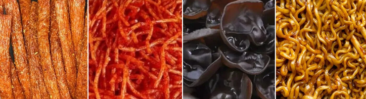 Китайские снеки, лапша, грибы