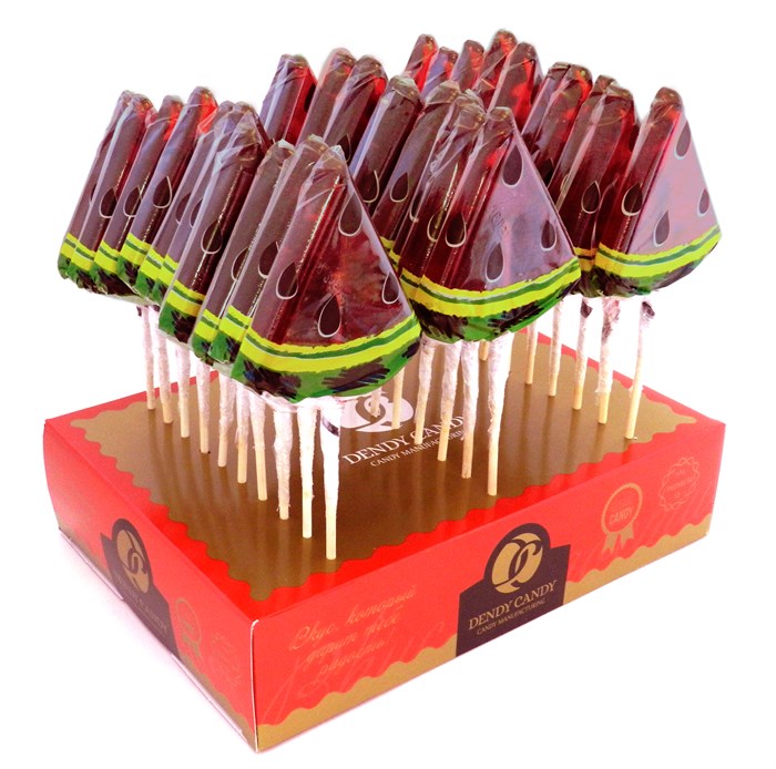 Карамель леденцовая на палочке DENDY CANDY TWIST Арбуз (С04-021-4) 40 гр*4 бл*30 шт С-2207-04 - фото 10191