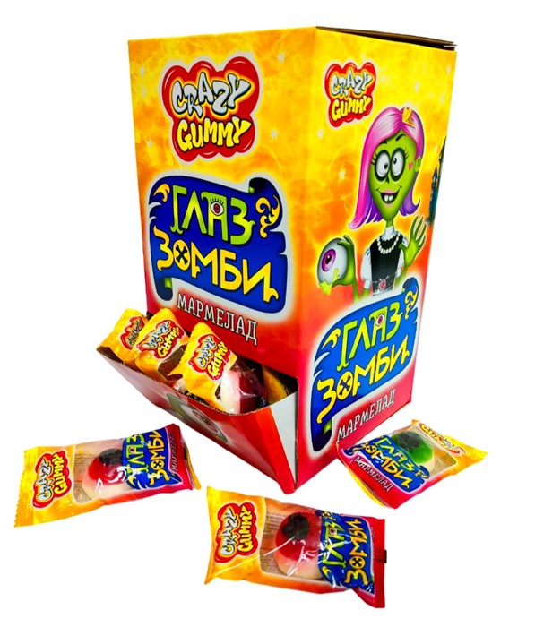 Мармелад CRAZY GUMMY Глаз Зомби (Канди Клаб) (MAR072/MAR020) 10 гр*8 бл*75 шт MAR072/MAR020 - фото 10790