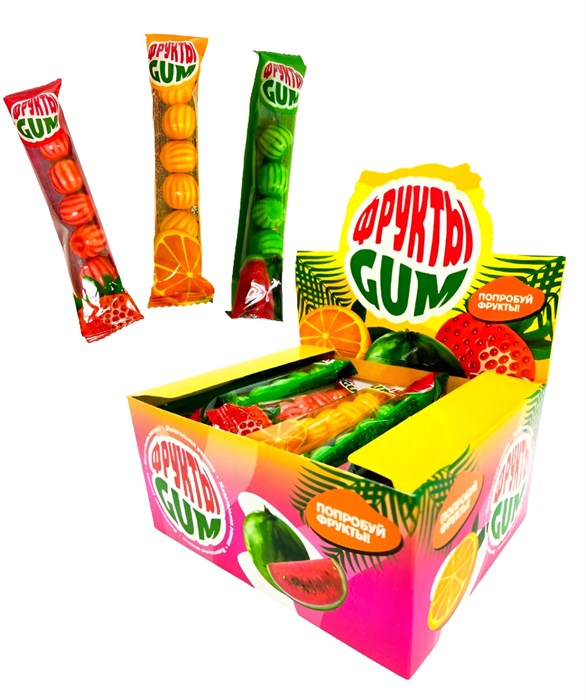 Жевательная резинка Фрукты gum (Danli) 15 гр*20 бл*30 шт 6256 - фото 10901