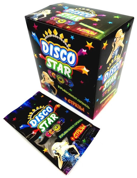 Взрывающаяся карамель Disco star (EC-008) 1 гр*12 бл*36 шт EC-008 - фото 11735