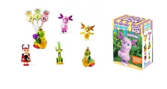 Склад Игрушек и Сладостей оптом - HAPPY BOX Лунтик, фигурка + карамель ...