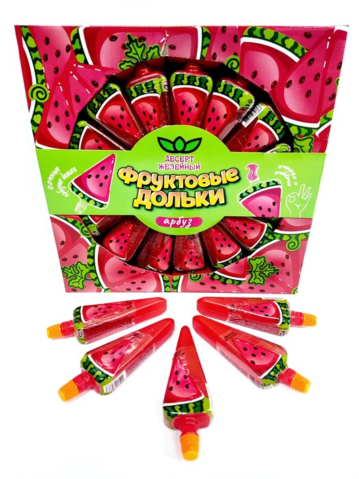 Десерт желейный Фруктовые дольки Арбуз (Канди Клаб) (JEL071) 50 гр*10 бл*30 шт JEL071 - фото 12812