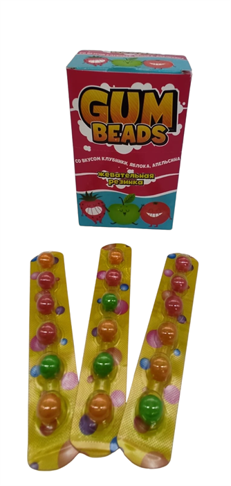 Жевательная резинка Gum beads (Danli) 10 гр*20 бл*30 шт 8169 - фото 14607