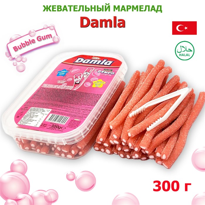 Мармелад DAMLA Кислые карандаши с посыпкой (Bubble gum)Tayash(1944) 300 гр*1кор х 24 контейнера*1 шт 1944 - фото 17672
