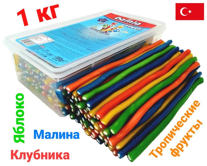 Мармелад DAMLA Мармеладные карандаши (Ассорти) Tayash (8482) 1кг*1кор х 12 контейнеров*1 шт 8482 - фото 18315