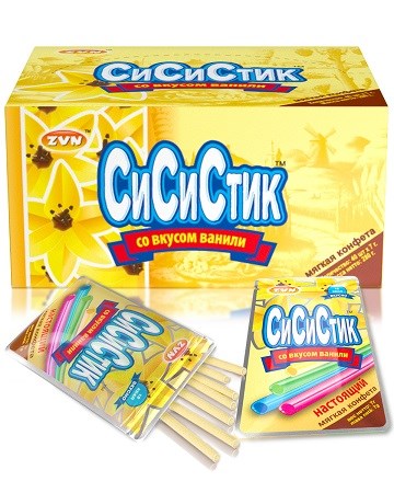 Конфета мягкая СИ СИ СТИК со вкусом Ванили в соломинках ZVN 7 гр*12 бл*40 шт 202582 - фото 18682