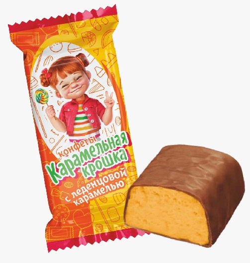 Конфеты Карамельная крошка 1 кг шоколадные с леденцовой карамелью (60 шт/17 гр) 1 кор х 5 пак 62-70/ 16568 - фото 18761