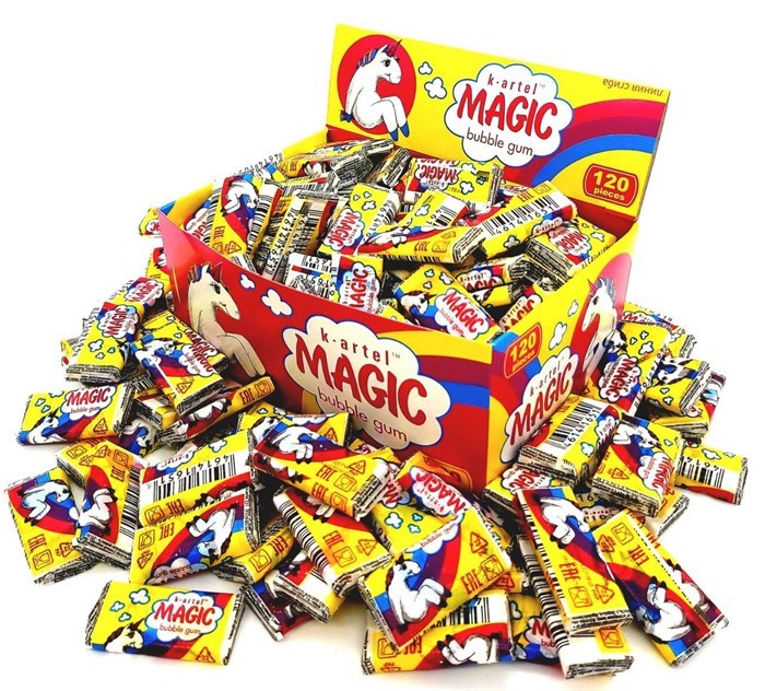 Жевательная резинка Kartel MAGIC (Единорог) с тату со вкусом тутти-фрутти (KAR05) 2,5гр*10 бл*120 шт KAR05 - фото 18916
