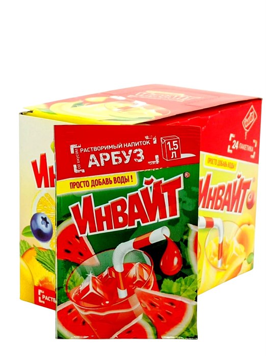 Растворимый напиток ИНВАЙТ-ЮПИ Арбуз (Канди Клаб) (INV023) 12 гр*6 бл*24 шт INV023 - фото 18965