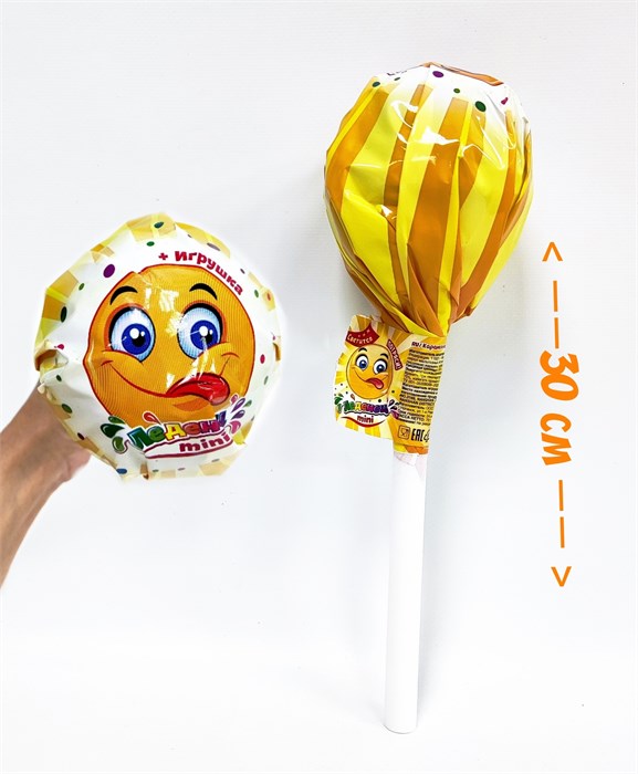 Леденец MINI на палочке Smile + сюрприз (Канди Мастер) (6 шт по 12 гр) 72 гр*1 кор*36 шт 202564 - фото 19330