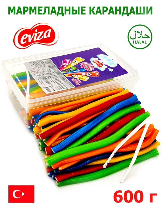 Мармелад EVIZA Кислые карандаши (Микс фрукты) (EVIZA2554) 600 гр*1 кор х 12 контейнеров*1 шт EVIZA2554 - фото 19530