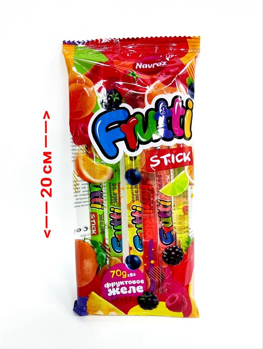 Желе в стиках FRUTTI stick 4 вкуса (11214) 70 гр*6 бл*24 шт 11214 - фото 19545