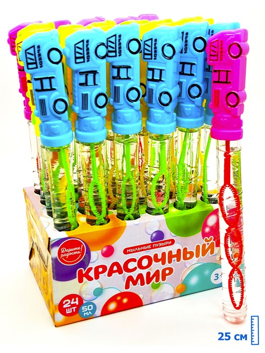 Мыльные пузыри Машина 26 см 50 мл*1 блок х 24 шт  UT0155-5 UT0155-5 - фото 19789
