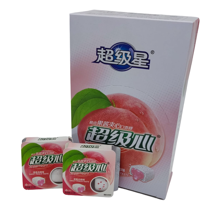 Жевательная резинка Super Heart Персик (7250) 13,5 гр*1 кор х 20 бл х 30 шт 7250 - фото 19825