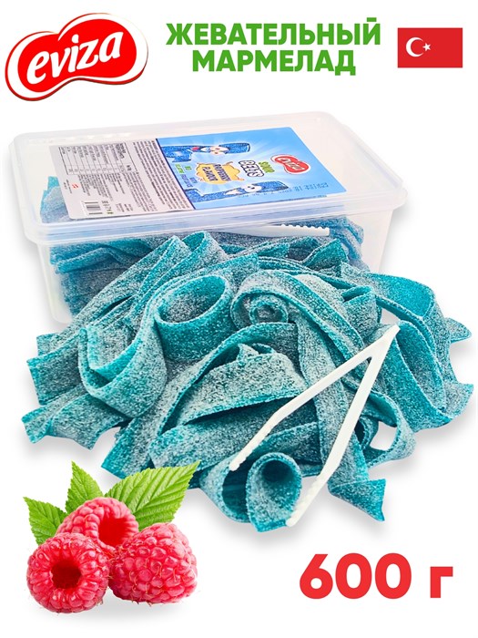 Мармелад EVIZA Кислые ленты с посыпкой (Малина) (EVIZA3759) 600 гр*1 кор х 12 контейнеров*1 шт EVIZA3759