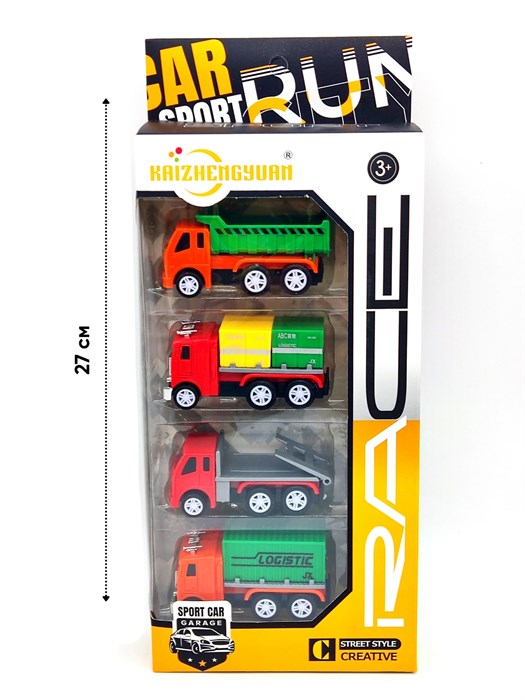 Набор Грузовых машин (4 шт) в коробке 12 х 27 см KZ957-018 KZ957-018