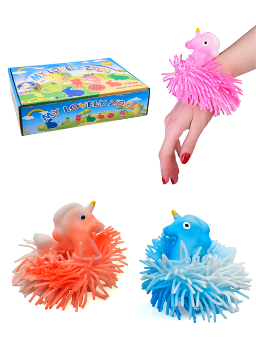 Игрушка - антистресс Браслет единорог 10 см 1 блок х 12 шт  00-6431 00-6431