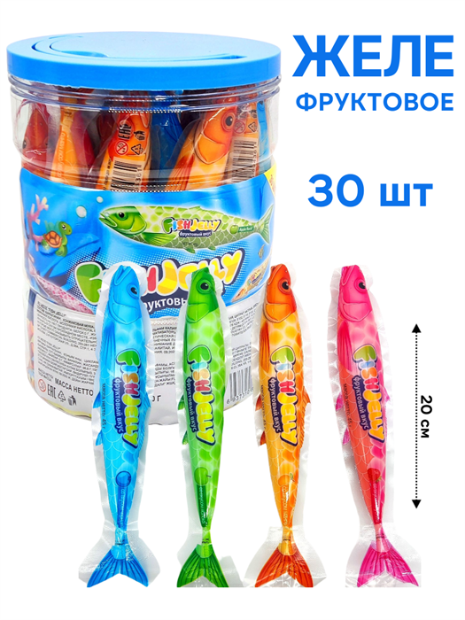 Желе Fish jelly фруктовый вкус (Danli) (94378) 45 гр*12 банок*30 шт 94378
