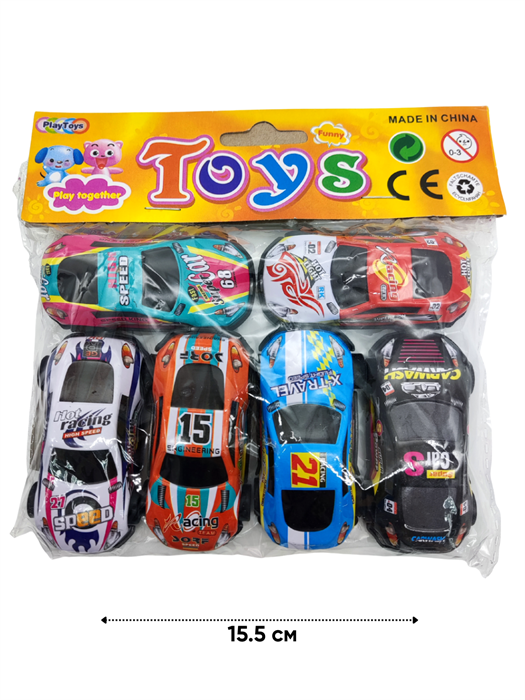 Набор машин (6 шт) в пакете инерционные металл 0615 0615