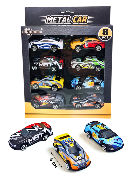 Набор машин Супер гонщики (8 шт) металл в коробке 16 х 21 см KZ957-127 KZ957-127