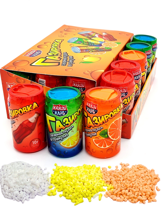 Сахарная пудра Газировка в гранулах ассорти вкусов (Канди клаб) (PWD100) 10 гр*12 бл*20 шт PWD100