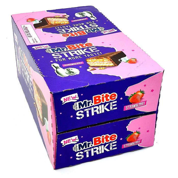 Батончик Mr.Bite STRIKE (Toren) с Карамелью, вафлей и клуб. кремом (TN922) 40 гр*6 бл*24 шт TN922