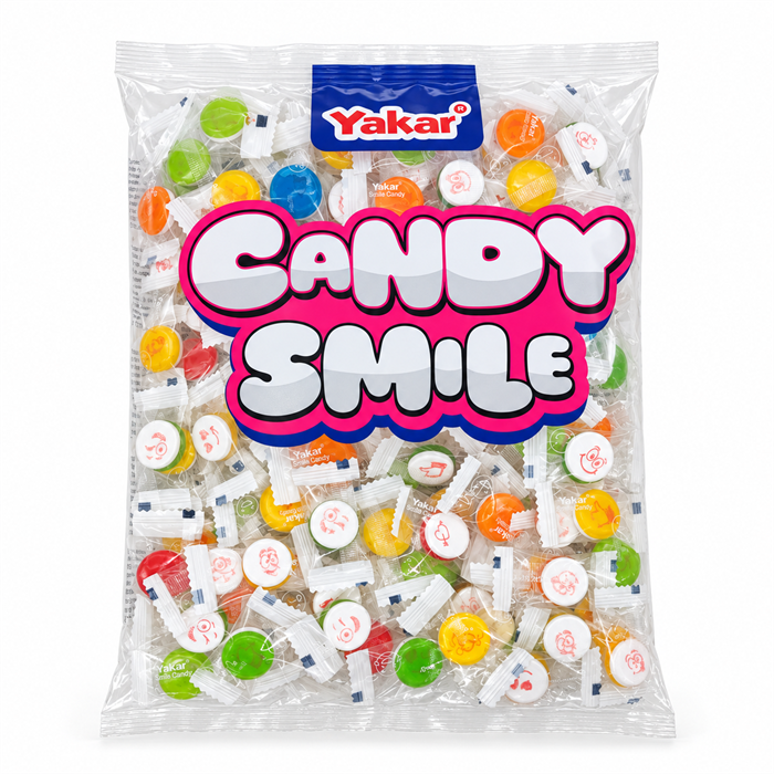 Карамель леденцовая Smile Candy с конфетой Yakar (CAR269) 500 гр*1 кор х 12 пакетов*1 шт CAR269