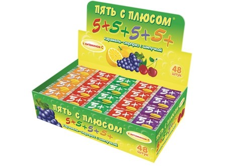 Карамель леденцовая 5+ с витамином С (PT-1-2) 18 гр*6 бл*48 шт PT-1-2 - фото 6200
