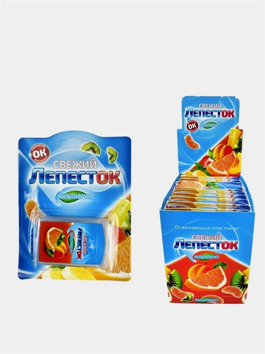Освежающие пластинки Свежий лепесток Мультифрукт (Канди Клаб) 0,8 гр*24 бл*20 шт DRG007 - фото 6220