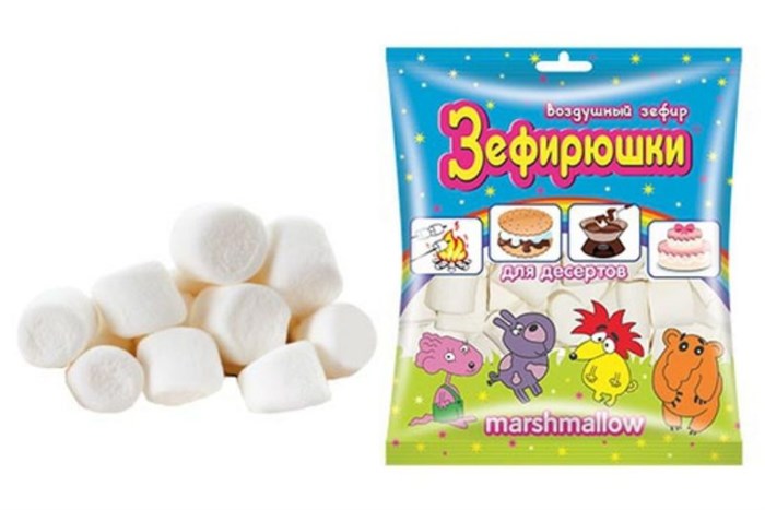 Зефир ЗЕФИРЮШКИ воздушный зефир для десертов (ZF-11-1) 125 гр*1 кор*20 шт ZF-11-1 - фото 6243