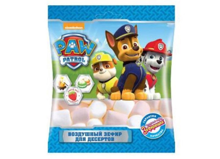 Зефир PAW PATROL воздушный зефир для десертов (ZF-4-8) 80 гр*1 кор*20 шт ZF-4-8 - фото 6245