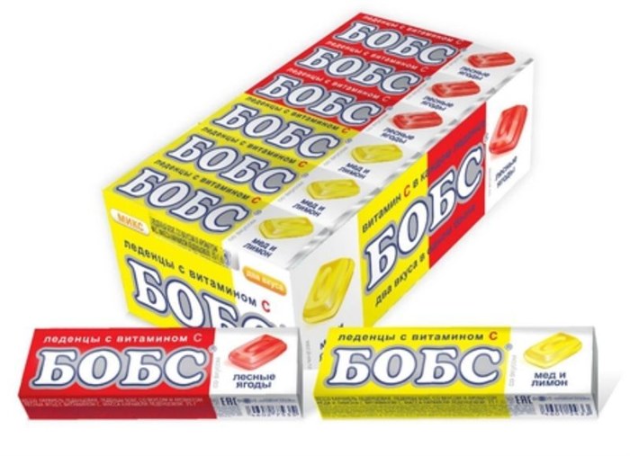 Леденцы БОБС Мёд / лимон, лесные ягоды (BS-6-2) 35 гр*20 бл*18 шт BS-6-2 - фото 6267