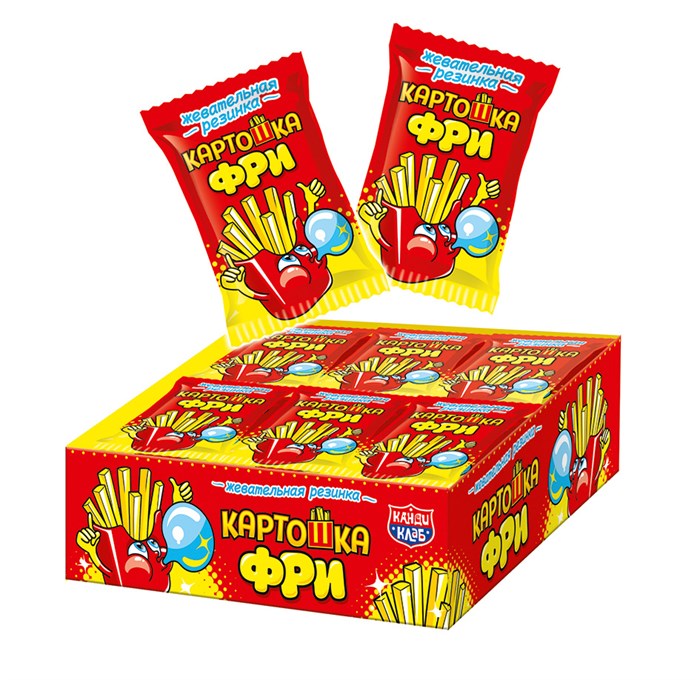 Жевательная резинка Картошка фри (Канди Клаб) (GUM025-1) 15 гр*12 блоков*24 шт GUM025-1 - фото 6628