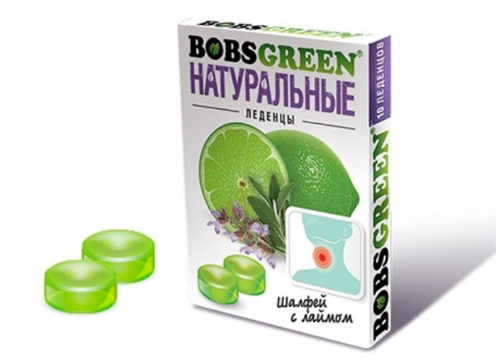 Леденцы BOBSGREEN Шалфей с лаймом (BG-1-3) 32 гр*6 бл*16 шт BG-1-3 - фото 6653