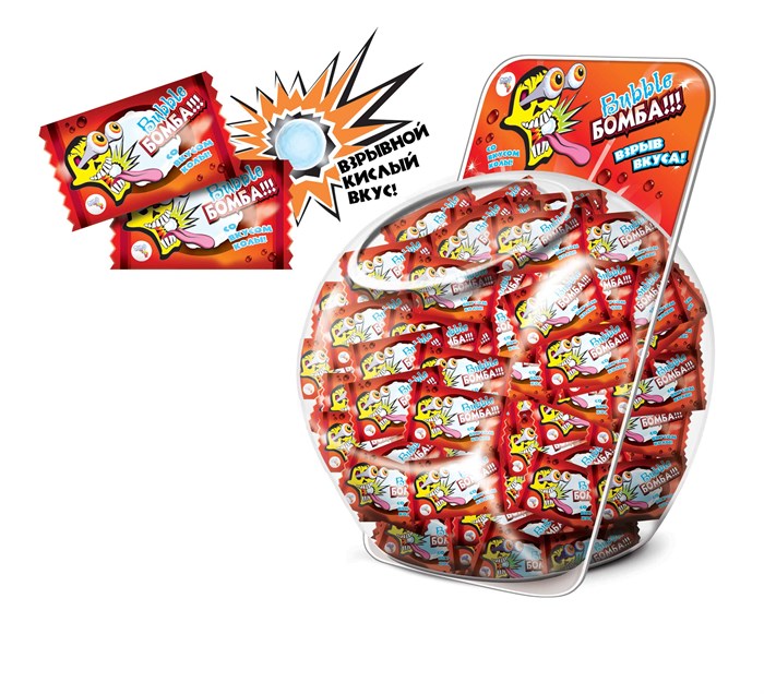 Жевательная резинка BUBBLE БОМБА с ароматом Колы (Danli) 4,5 гр*4 бл*150 шт 3047 - фото 6807