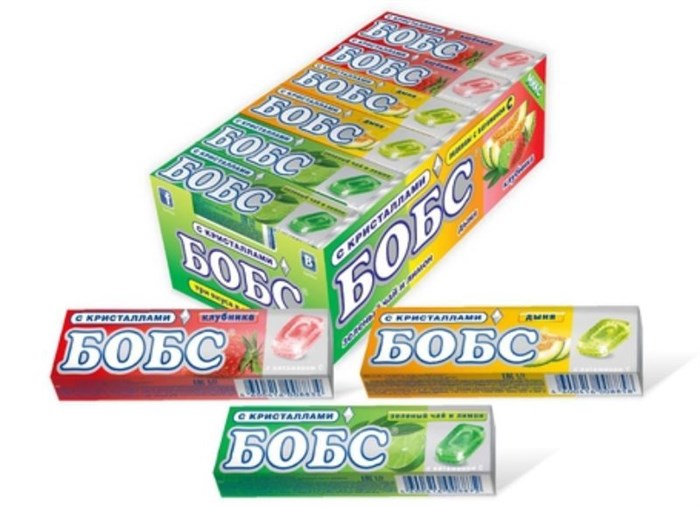 Леденцы БОБС с Кристаллами дыня / клубника / чай (BS-6-3) 35 гр*20 бл*18 шт  BS-6-3 - фото 7144
