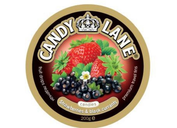 Леденцы фруктовые Candy Lane Клубника и черная смородина ж/б (CL-1-9) 200 гр*4 бл*6 шт CL-1-9 - фото 7286