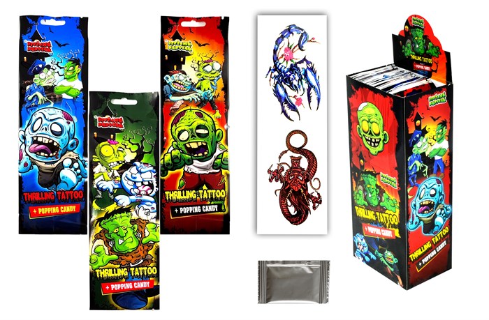 Взрывающаяся карамель Thrilling tattoo (с татуировкой) (EC-029) 1г*12 бл*36 шт EC-029 - фото 7538