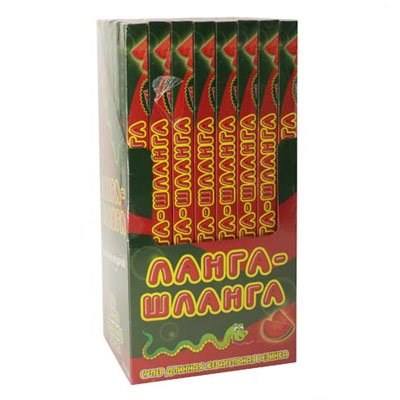 Жевательная резинка Ланга - шланга со вкусом Арбуза с кислой пудрой (CG-210) 25 гр*6 бл*48 шт CG-210 - фото 9272