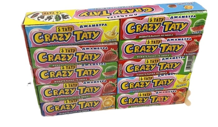 Жевательная резинка Джамбура Crazy тату с переводной картинкой (CG-310) 12 гр*30 бл*20 шт CG-310 - фото 9530