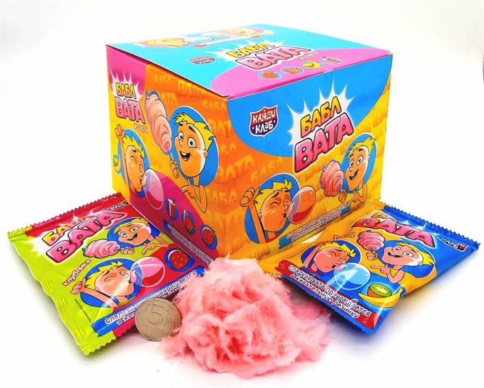 Сладкая вата БАБЛ ВАТА ассорти (Канди Клаб) (GUM020) 5 гр*12 бл*24 шт GUM020 - фото 9718