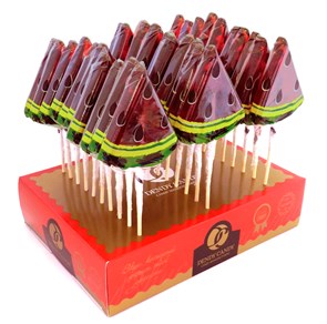 Карамель леденцовая на палочке DENDY CANDY TWIST Арбуз (С04-021-4) 40 гр*4 бл*30 шт С-2207-04