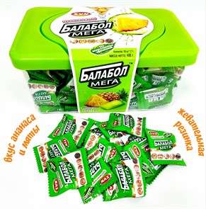 Жевательная резинка БАЛАБОЛ ТРОПИЧЕСКИЙ МЕГА подушечки со вкусом Ананаса и мяты ZVN 2,7 гр*12*180 шт 6736