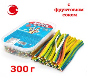 Мармелад DAMLA Кислые карандаши с посыпкой (Радуга) Tayash (1941) 300 гр*1кор х 24 контейнера*1 шт 1941