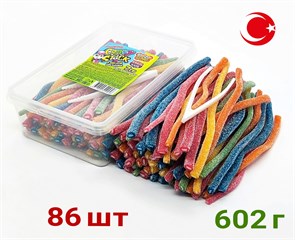 Мармелад CRAZY GUMMY CRAZY STICK трубочки в кислой обсыпке ассорти (MAR125) 602 гр*12 банок*1 шт MAR125