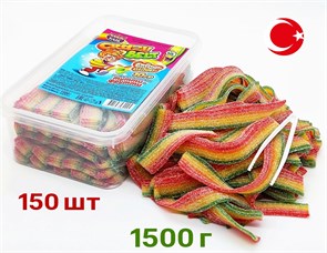 Мармелад CRAZY GUMMY CRAZY BELT ремешки в кислой обсыпке тутти-фрутти (MAR119) 1500 гр*8 банок*1 шт MAR119