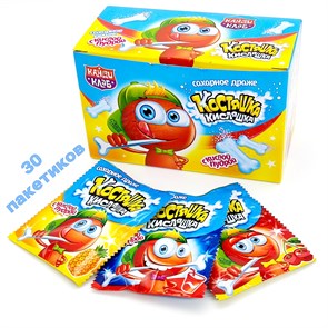 Драже Костяшка - Кисляшка сахарное ассорти (Канди Клаб) (DRG011) 6 гр*18 бл*30 шт DRG011