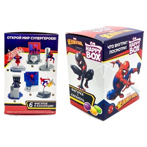 HAPPY BOX Человек паук фигурка + карамель в коробочке (НВ-2-18) 1 кор х 4 бл х 10 шт НВ-2-18
