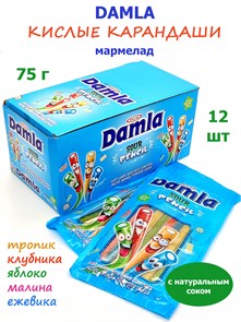 Мармелад Damla Кислые карандаши пакет (3091) 75 гр*6 бл*12 шт 3091